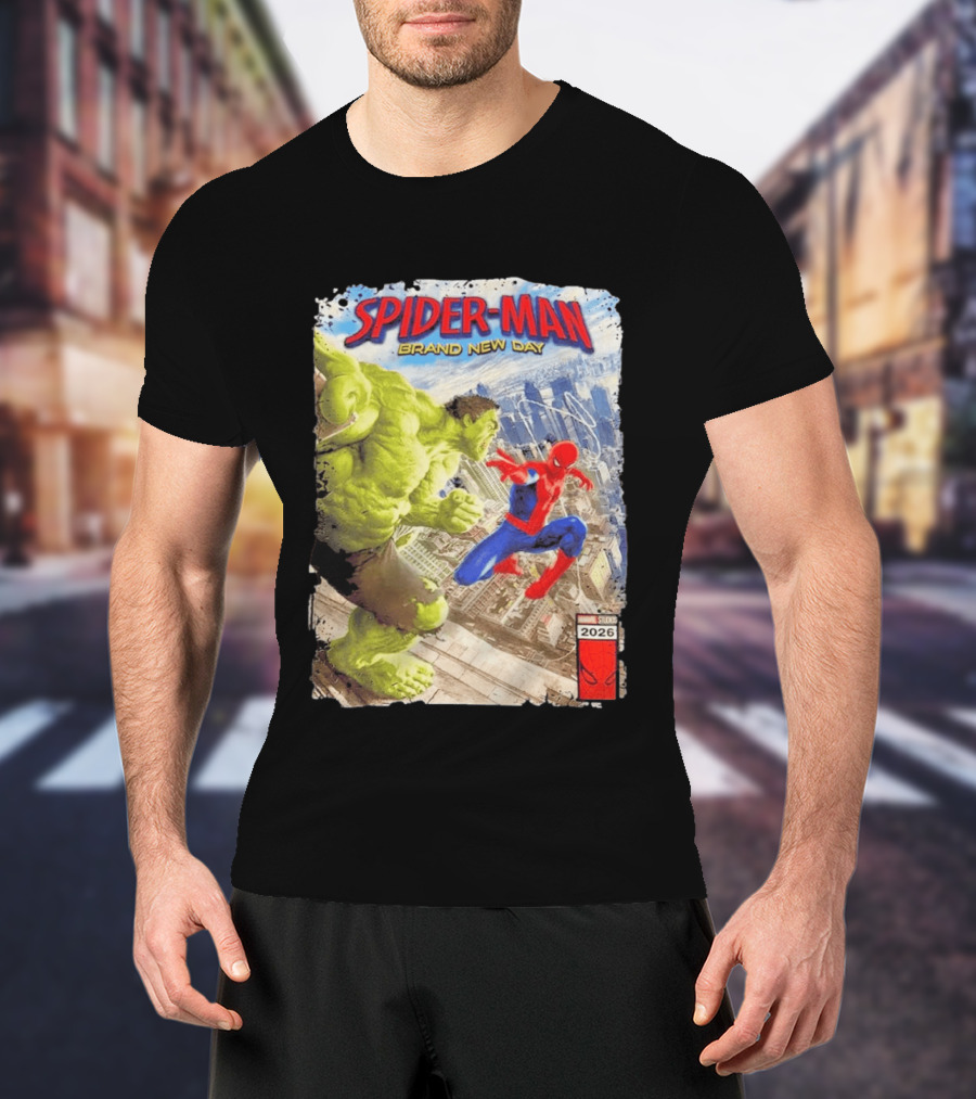 Spider Man Brand New Day Marvel 2026 Spider Man Vs Hulk Epic Showdown T-Shirt
