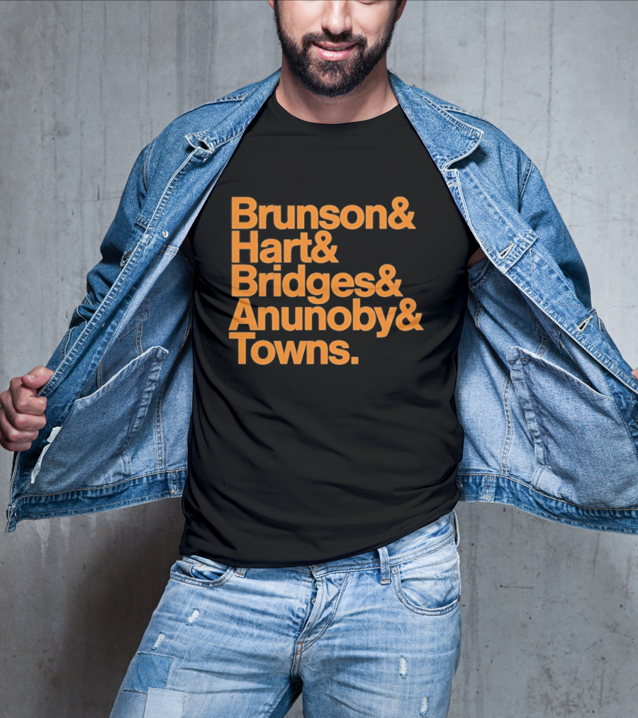 New York Knicks Brunson Hart Bridges Anunoby Towns Lineup T-Shirt