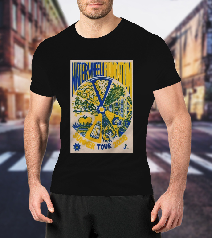 WaterWheel Foundation Summer Tour 2026 Salt Shaker Apple Corn T-Shirt