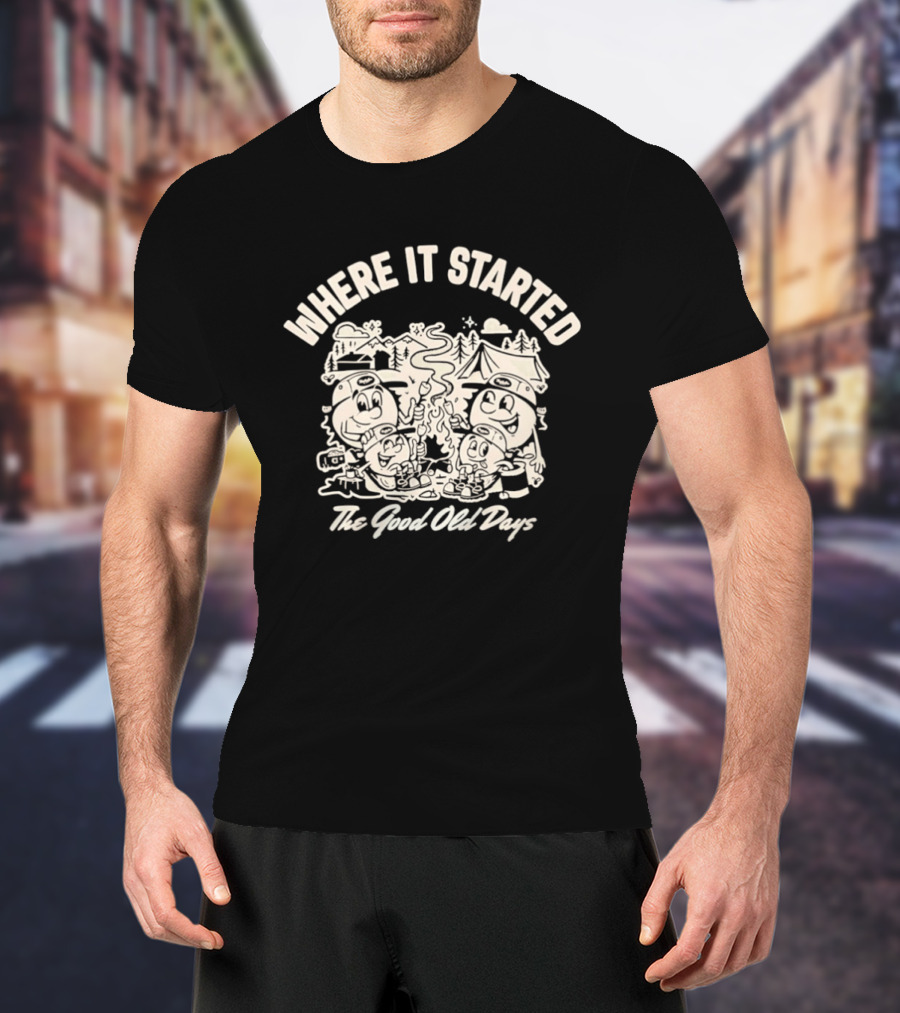 Where It Started The Good Old Days Retro Cartoon Characters T-Shirt