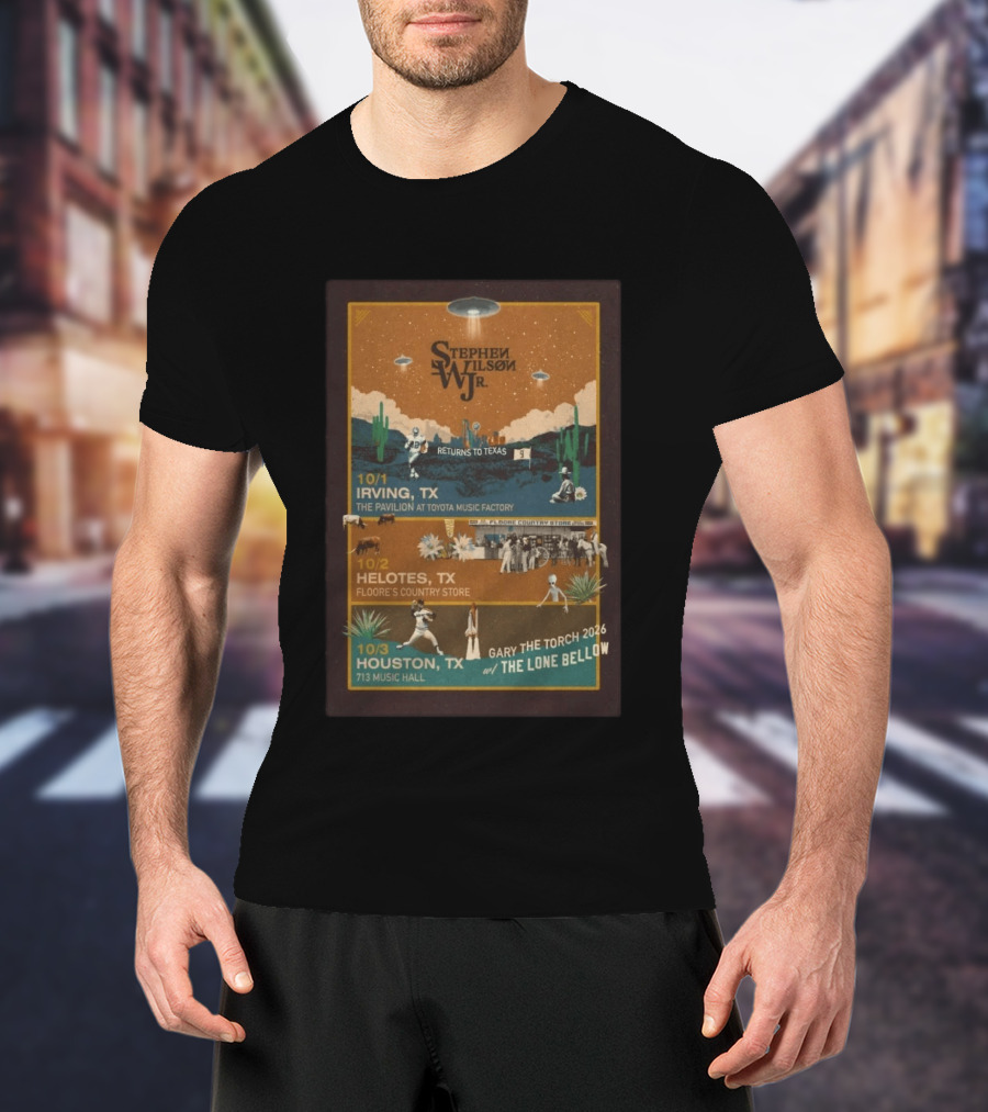 Stephen Wilson Jr. Returns To Texas 2026 Tour Dates At Floore's Country Store Helotes TX With The Lone Bellow T-Shirt