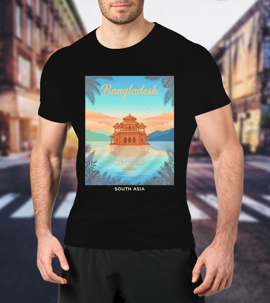 Bangladesh South Asia Travel Mosque On Water T-Shirt