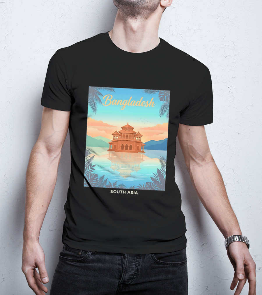 Bangladesh South Asia Travel Mosque On Water T-Shirt