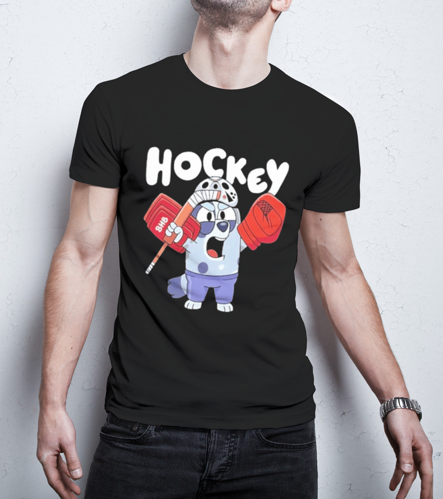 Bluey Hockey Bhb Goalie Cartoon T-Shirt