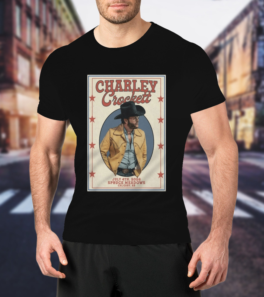 Charley Crockett In Calgary AB On Jul 4 2026 Tour T-Shirt