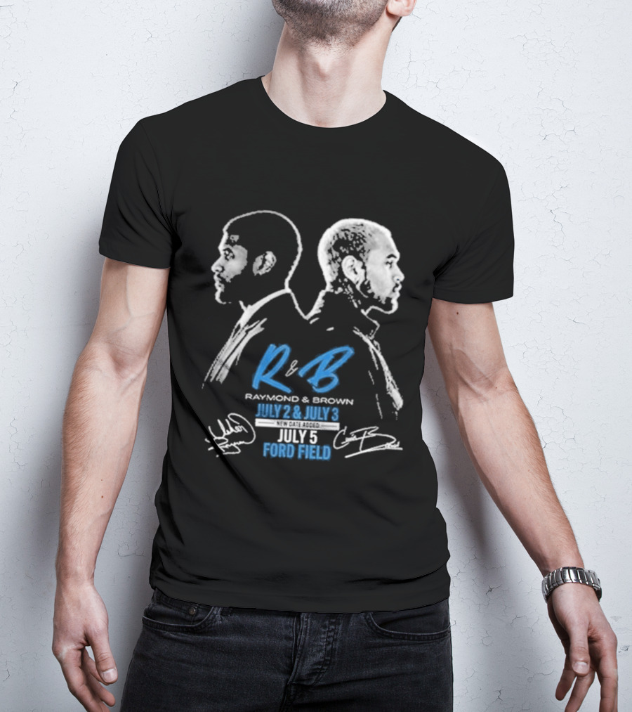 Detroit Lions Usher Raymond & Chris Brown 2026 The R&B Tour T-Shirt