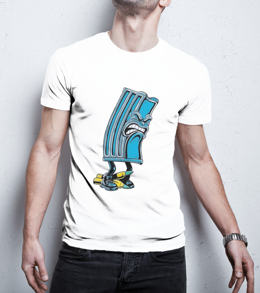 Angry Rifle Magazine With Walking Bullets T-Shirt