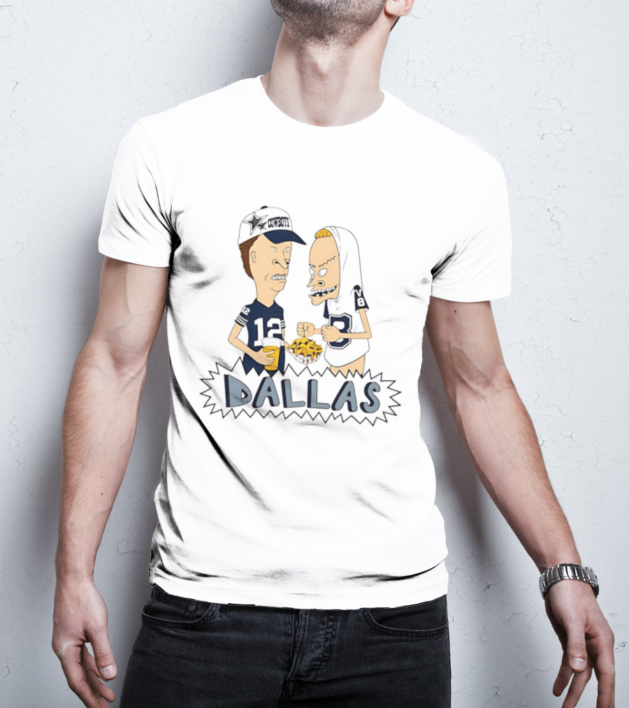 Beavis And Butt Head Dallas Cowboys Football Fans Nachos Eating Fun T-Shirt