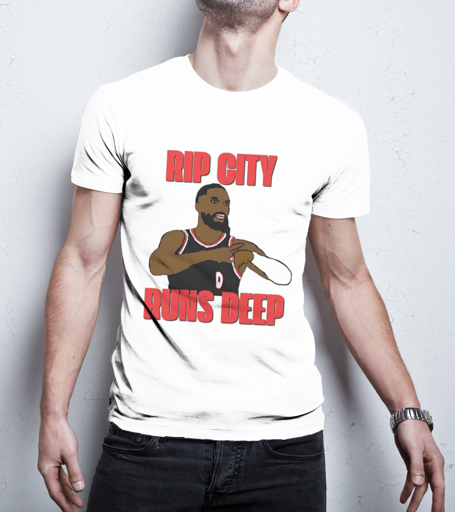 Rip City Runs Deep Damian Lillard Portland Trail Blazers T-Shirt