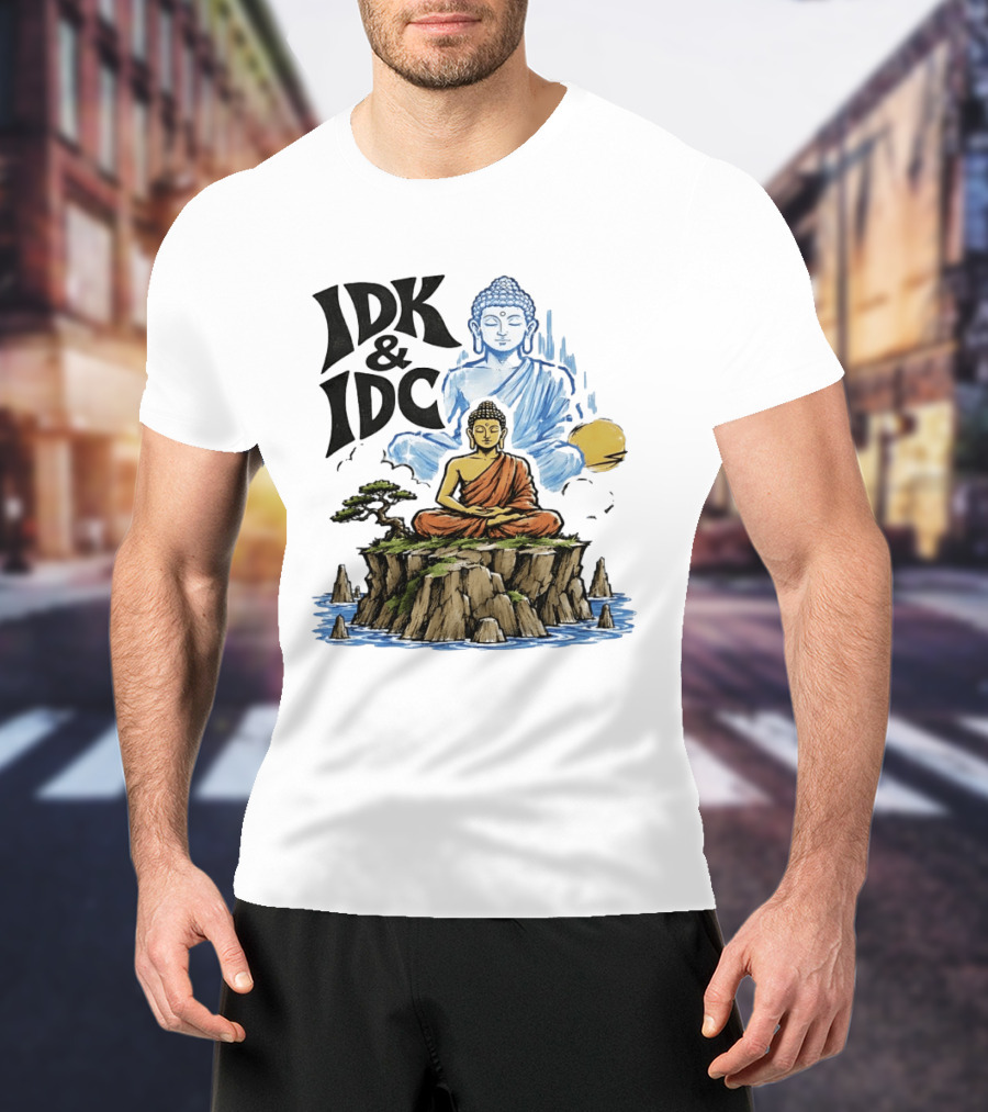 IDK IDC Buddha Meditating On Island With Zen Vibes And Spiritual Calm T-Shirt