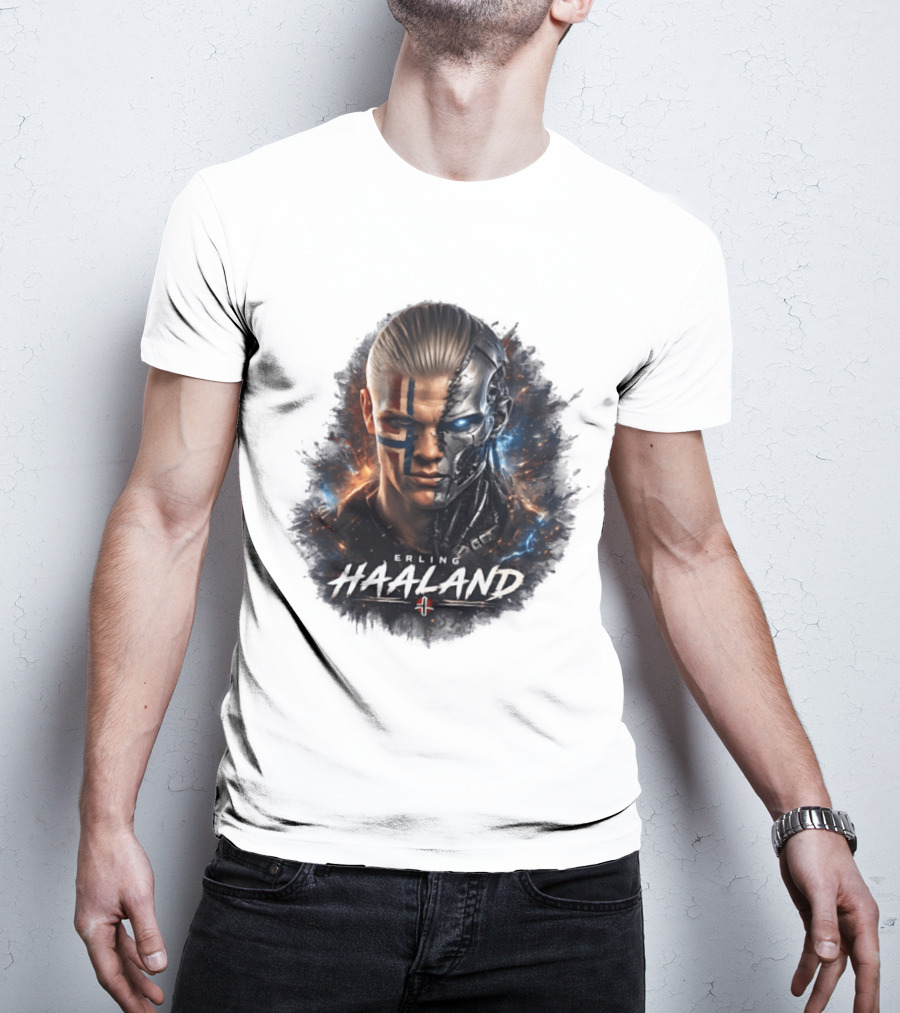 Erling Haaland Cyborg Manchester City Nordic Warrior T-Shirt