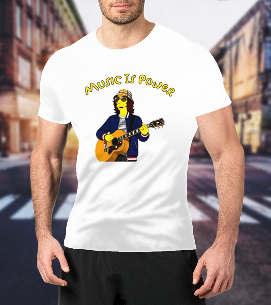 Richard Ashcroft Music Is Power Simpsons Style Guitar T-Shirt