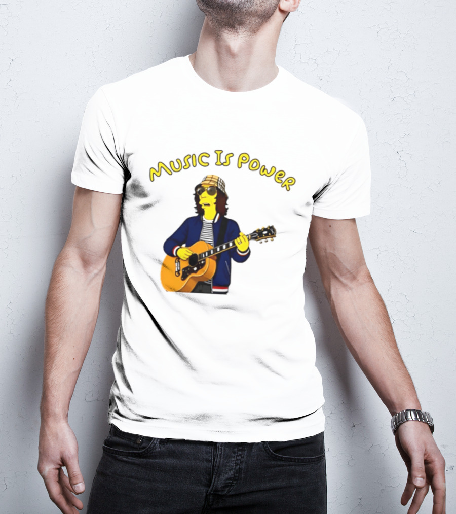 Richard Ashcroft Music Is Power Simpsons Style Guitar T-Shirt
