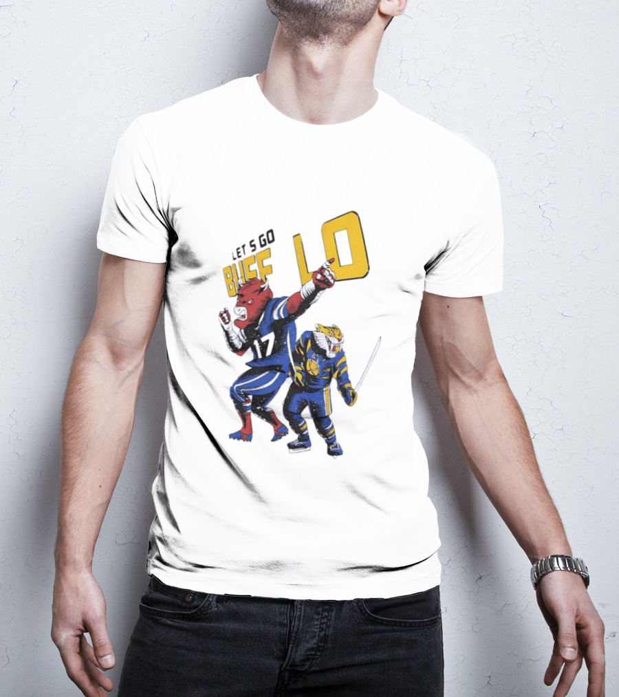 Let's Go Buffalo 17 Distressed Sports Mascots Football And Hockey T-Shirt