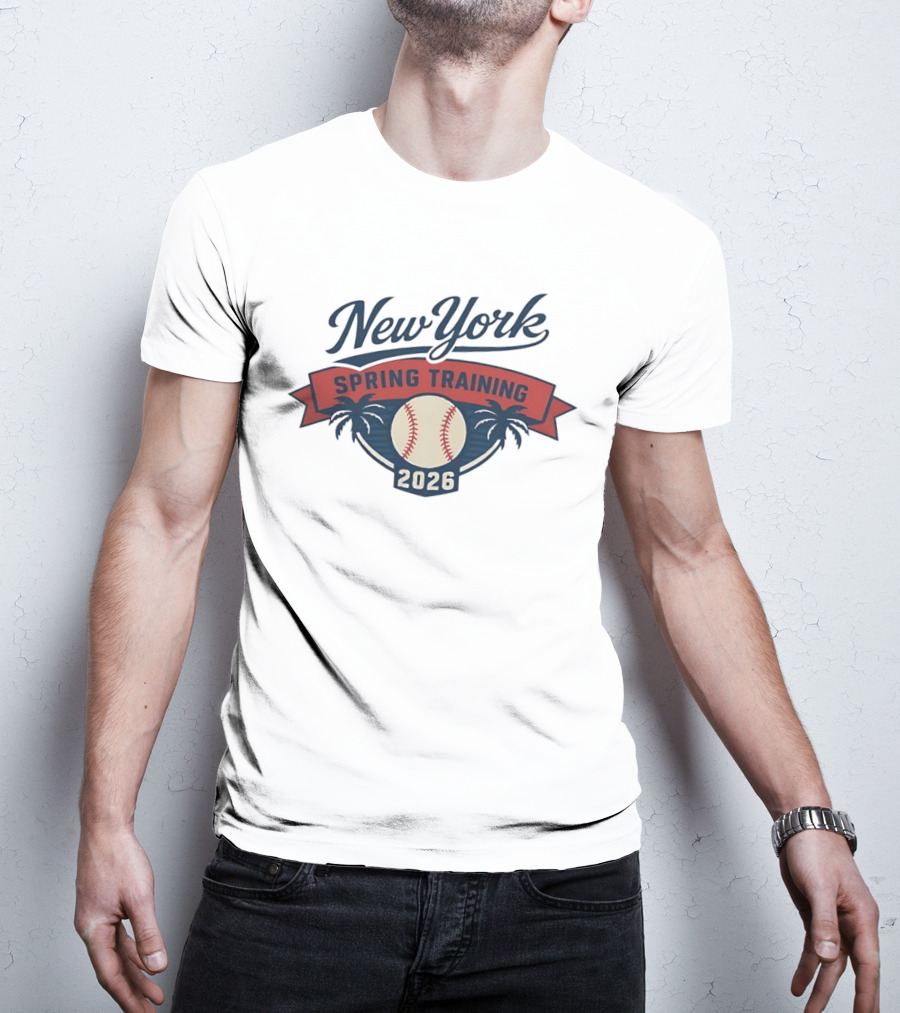 New York Spring Training 2026 Baseball Palm Trees MLB T-Shirt