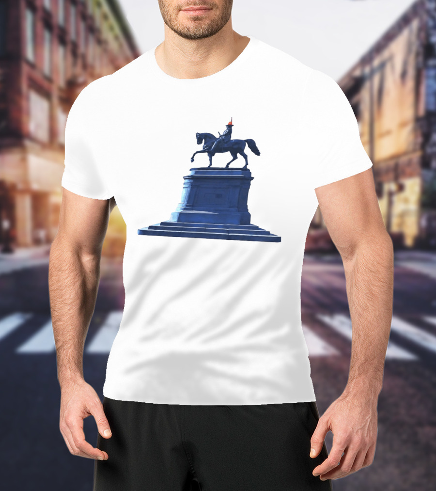 No Scotland No Party Tartan Takeover USA '26 Equestrian Statue With Traffic Cone T-Shirt