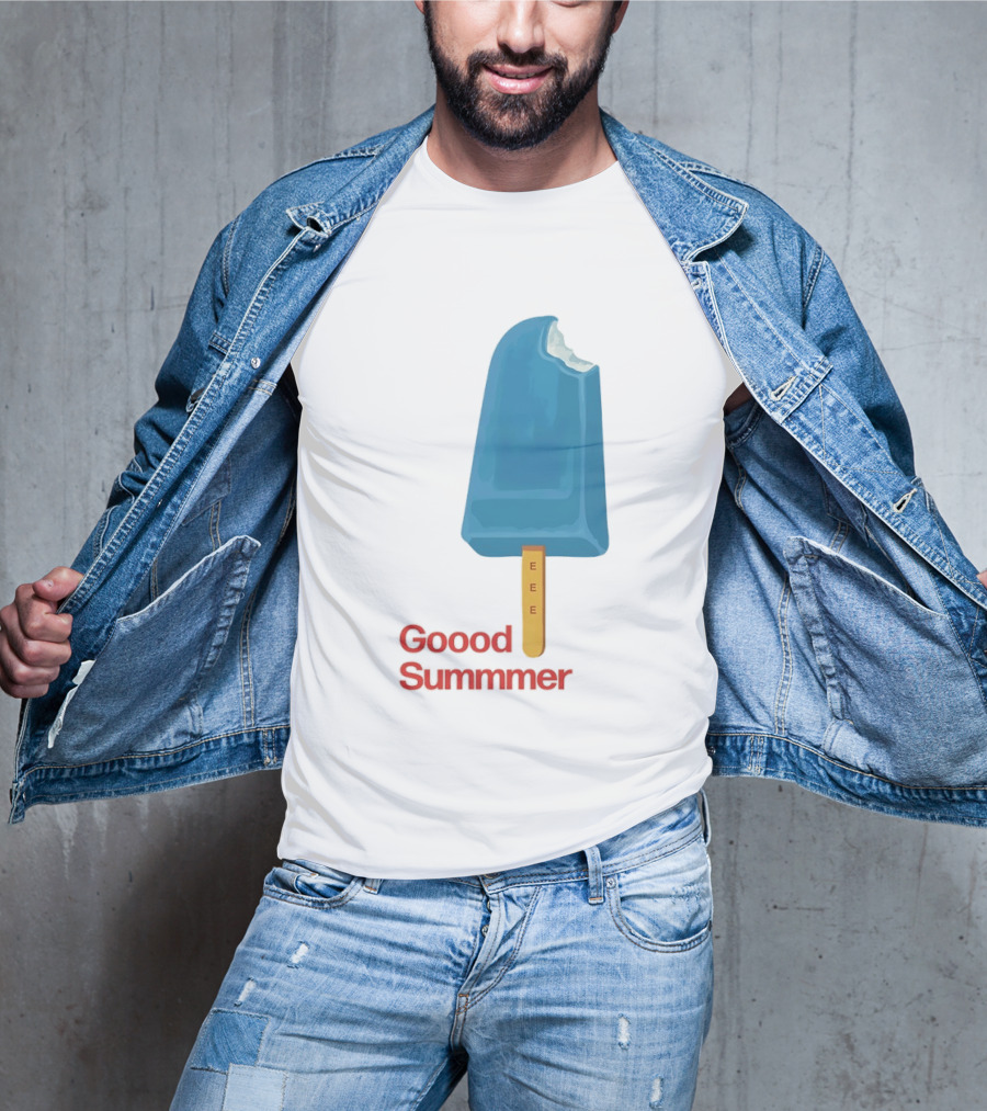 Popsicle Goood Summmer EEE Blue Ice Cream Treat T-Shirt