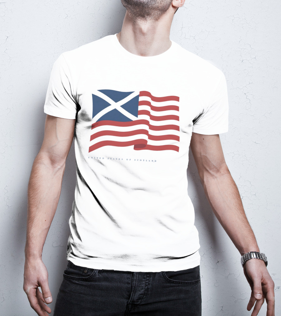 United States Of Scotland Flag USA Scottish American Symbol Mashup T-Shirt