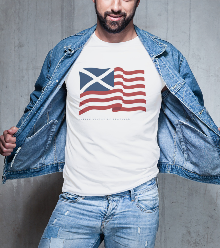United States Of Scotland Flag USA Scottish American Symbol Mashup T-Shirt