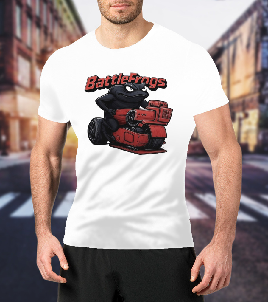 BattleFrogs Frog Riding Red Motorcycle T-Shirt