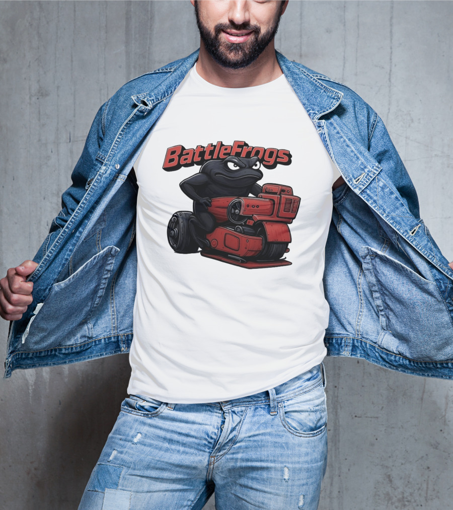 BattleFrogs Frog Riding Red Motorcycle T-Shirt