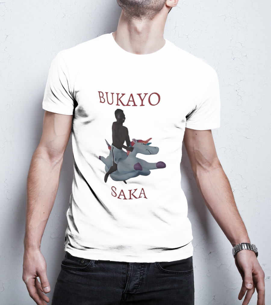 Bukayo Saka Riding Unicorn Arsenal Football T-Shirt