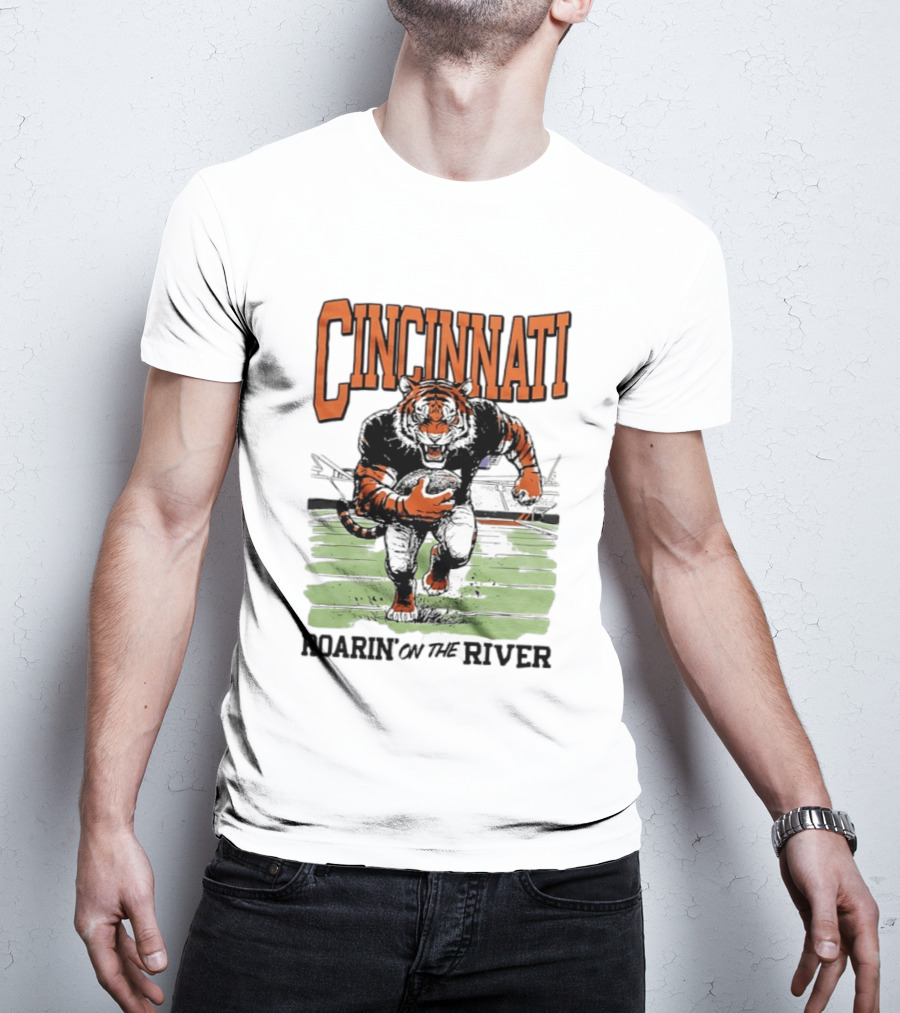 Cincinnati Roarin On The River Tiger Football Tiger T-Shirt