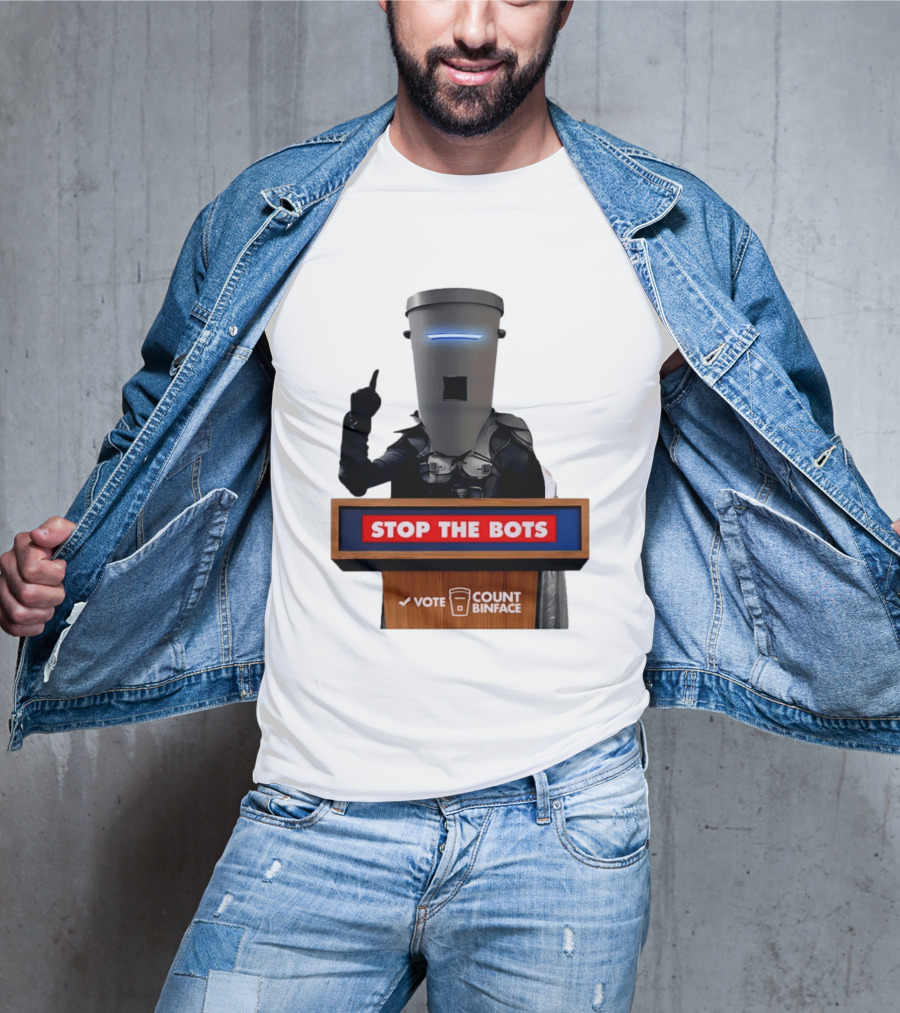 Stop The Bots Vote Count Binface UK Politics T-Shirt