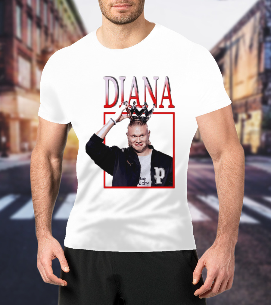 Erling Haaland Diana The People's Princess P Letter Jacket Crown T-Shirt