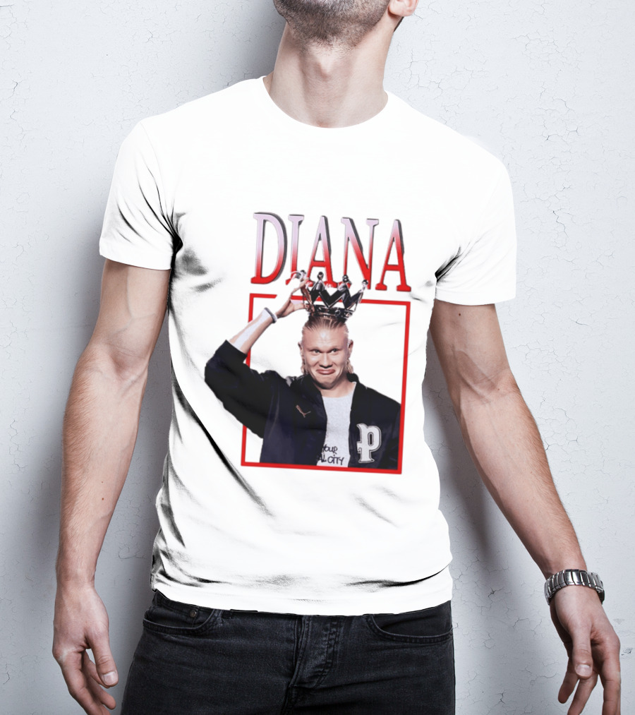 Erling Haaland Diana The People's Princess P Letter Jacket Crown T-Shirt