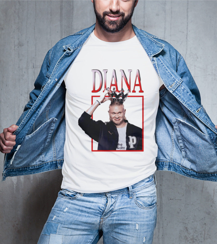 Erling Haaland Diana The People's Princess P Letter Jacket Crown T-Shirt