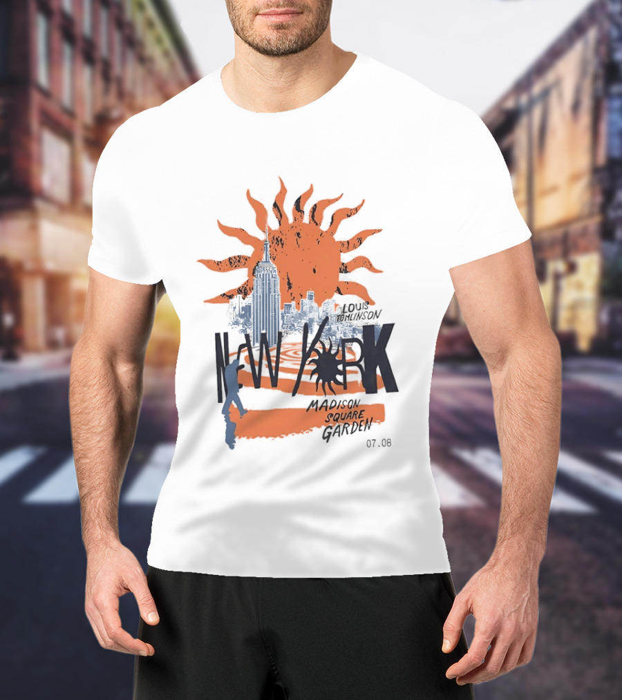 Louis Tomlinson New York Madison Square Garden 07.08 Sun And Skyline T-Shirt