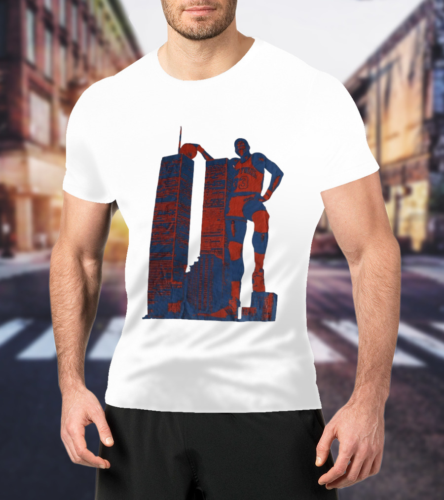 Patrick Ewing New York Knicks Twin Towers Basketball T-Shirt