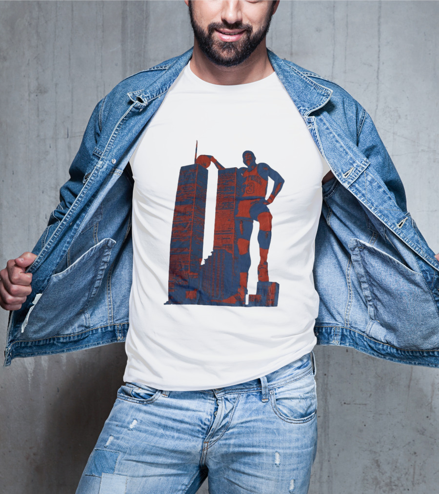 Patrick Ewing New York Knicks Twin Towers Basketball T-Shirt