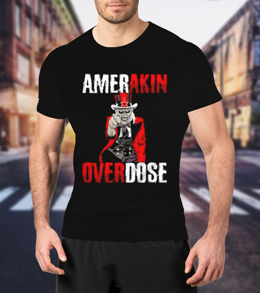Amerakin Overdose Uncle Sam Horror Industrial Metal T-Shirt