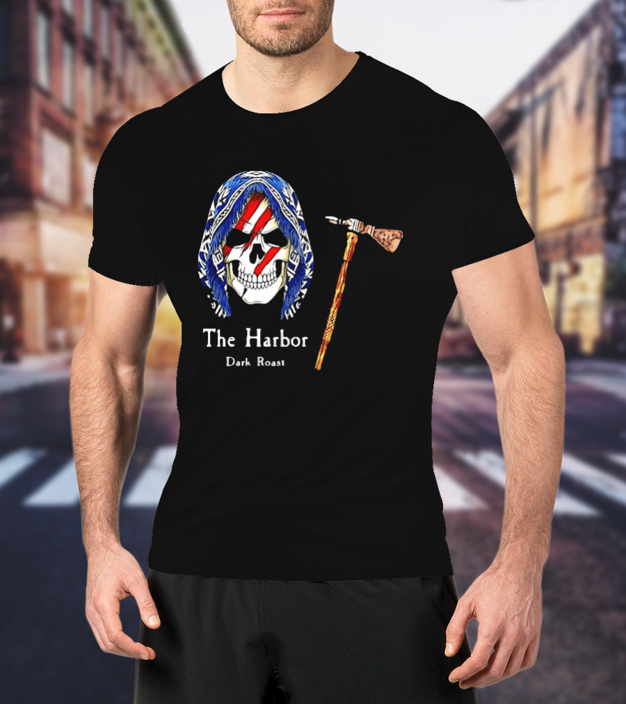 America Skull The Harbor Dark Roast Tomahawk T-Shirt