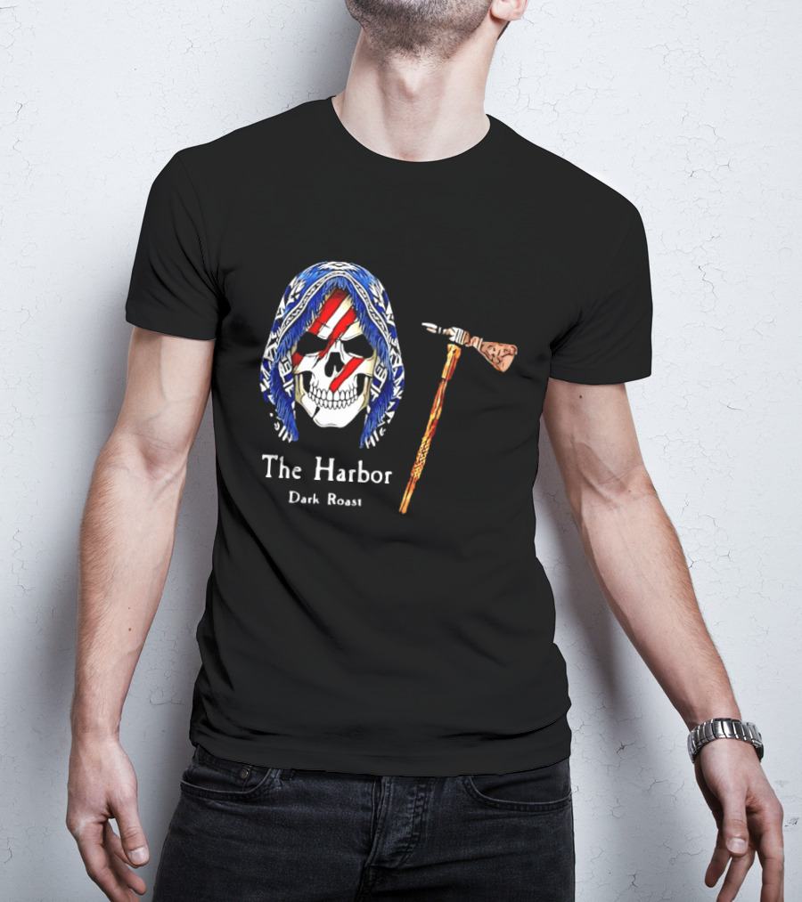 America Skull The Harbor Dark Roast Tomahawk T-Shirt