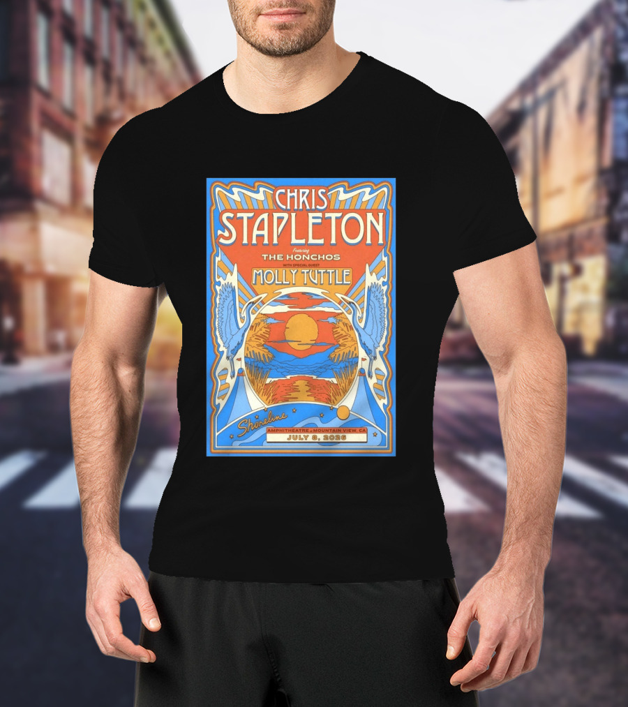Chris Stapleton Featuring The Honchos Molly Tuttle Shoreline Amphitheatre Mountain View CA July 8 2026 T-Shirt