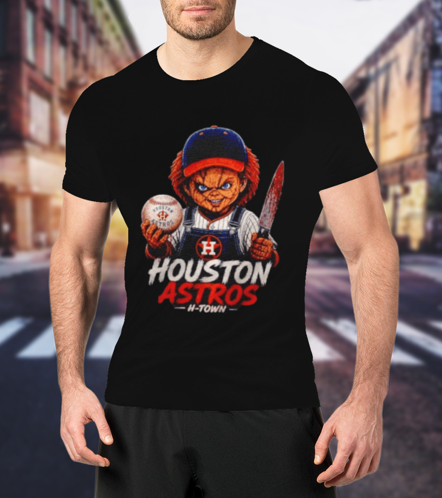 Chucky Houston Astros H Town Baseball MLB Horror T-Shirt