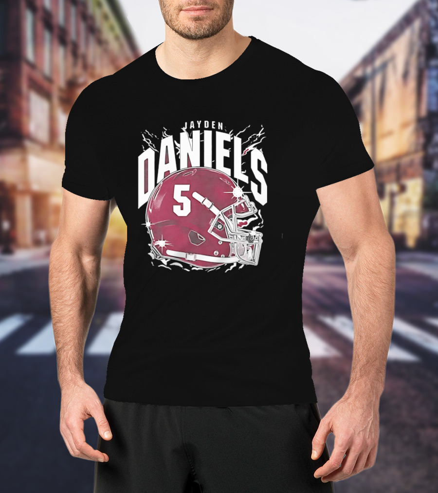 Jayden Daniels 5 Football Helmet Washington Commanders T-Shirt