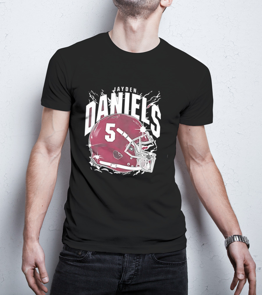 Jayden Daniels 5 Football Helmet Washington Commanders T-Shirt