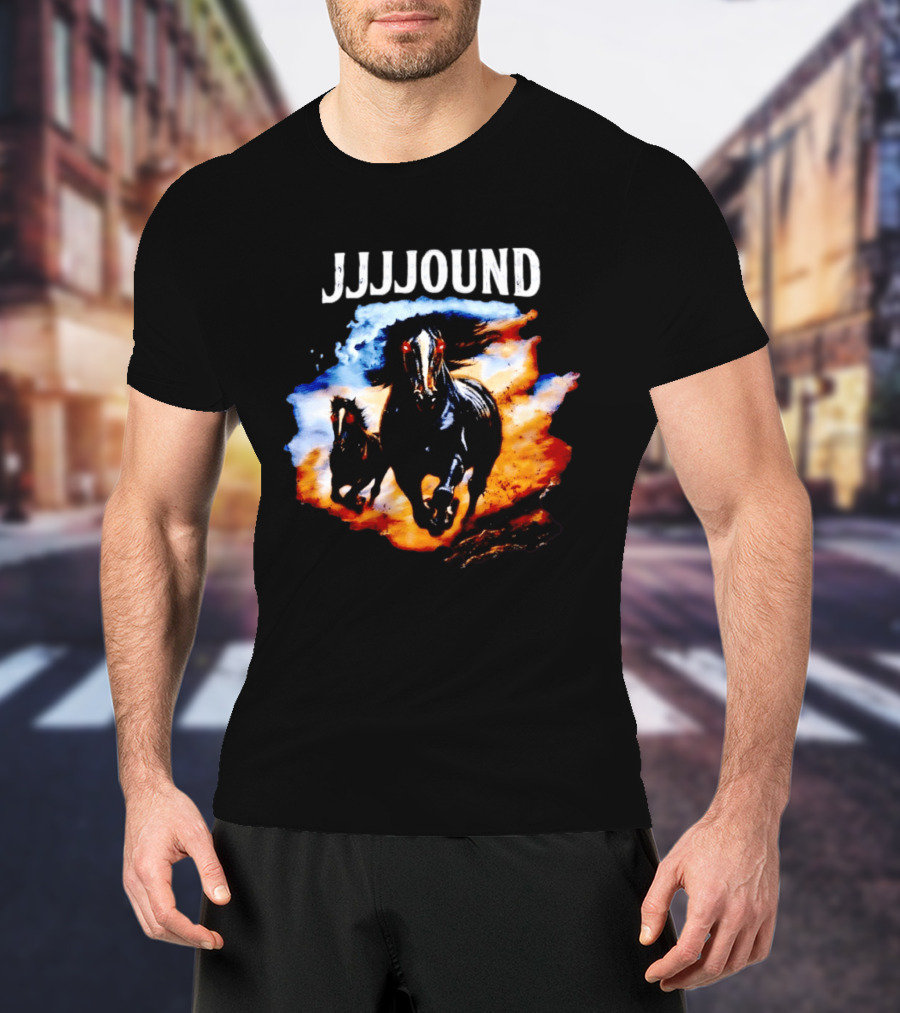 JJJJound 90s Horses Running With Fiery T-Shirt