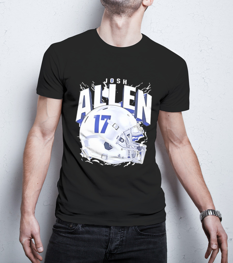 Josh Allen 17 Buffalo Bills Helmet T-Shirt
