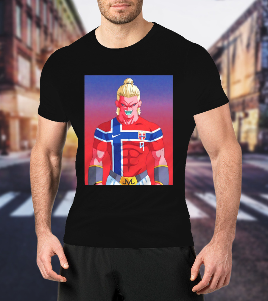 Erling Haaland As Dragon Ball Z Majin Buu With Norway Jersey 9 T-Shirt