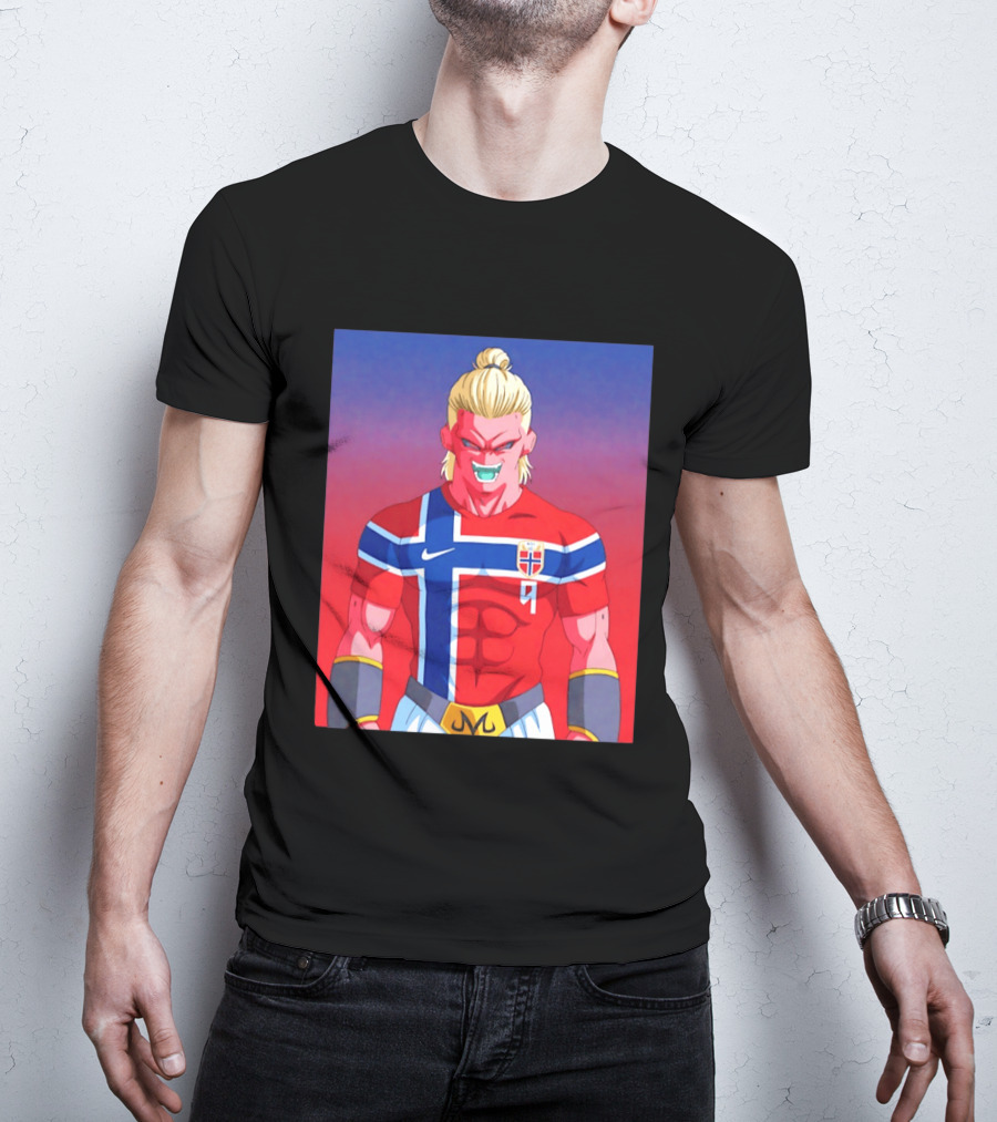 Erling Haaland As Dragon Ball Z Majin Buu With Norway Jersey 9 T-Shirt