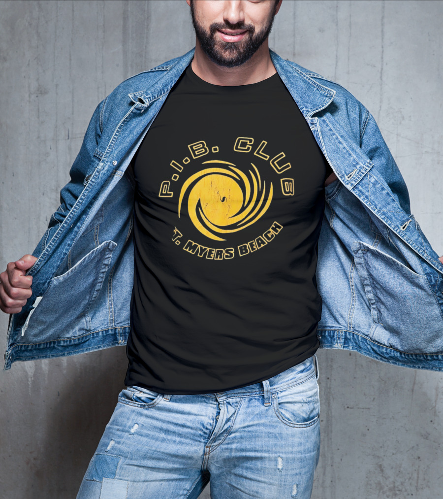 P.I.B. Club Ft Myers Beach Distressed Vintage Style Spiral T-Shirt