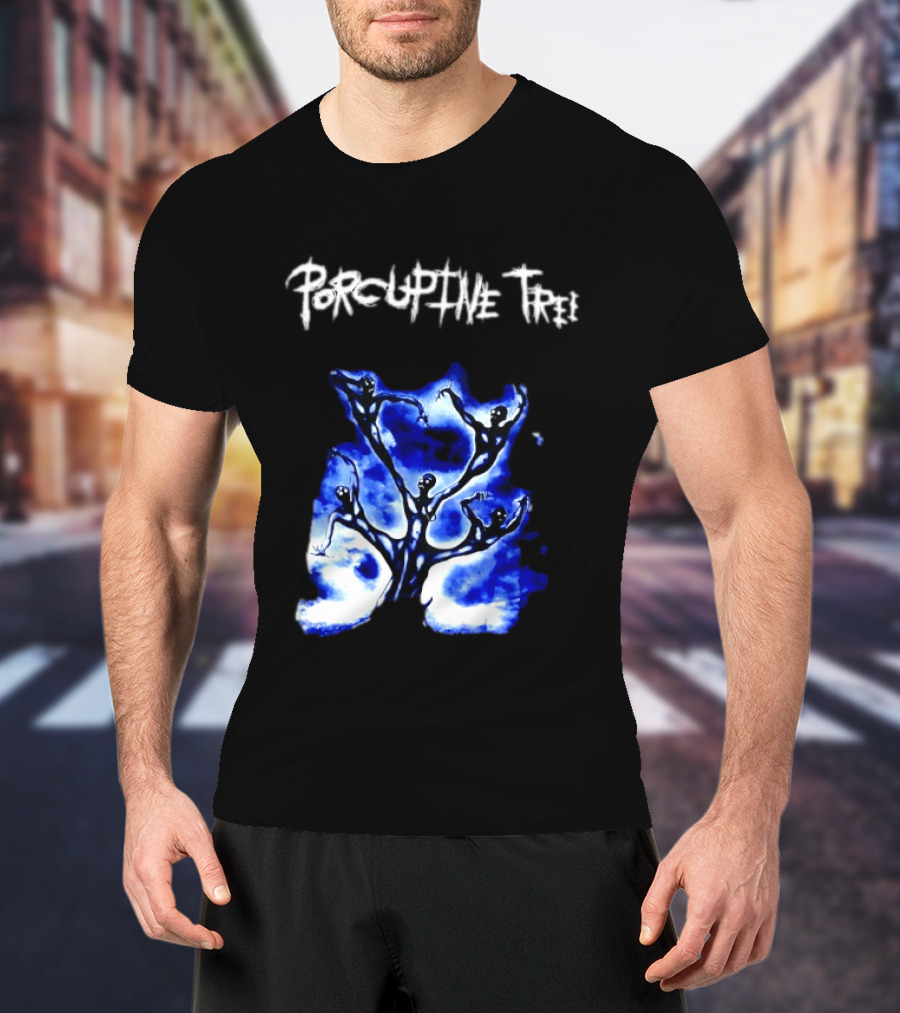 Porcupine Tree Ecelna Rock And Roll Blue Abstract Figures T-Shirt