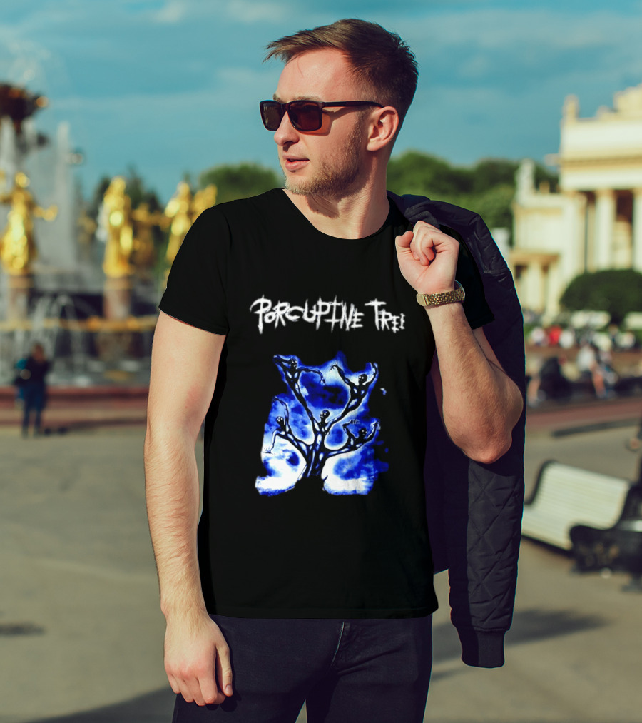 Porcupine Tree Ecelna Rock And Roll Blue Abstract Figures T-Shirt