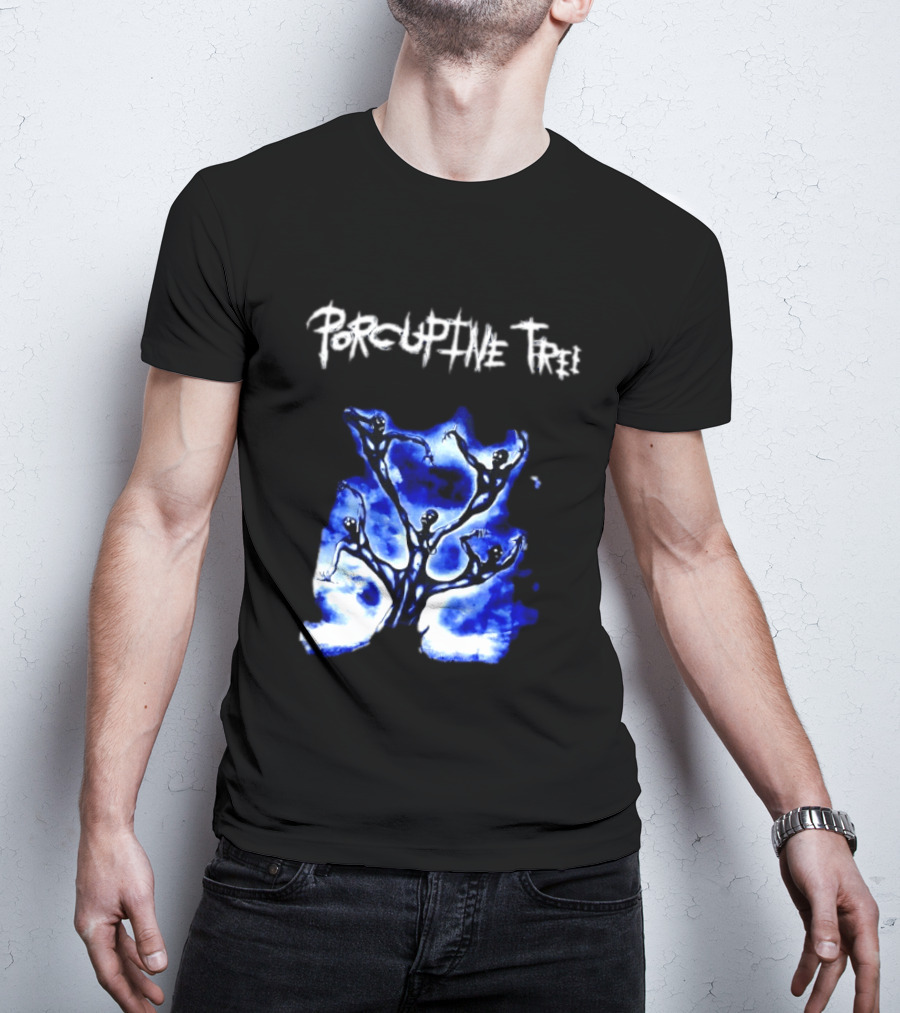 Porcupine Tree Ecelna Rock And Roll Blue Abstract Figures T-Shirt