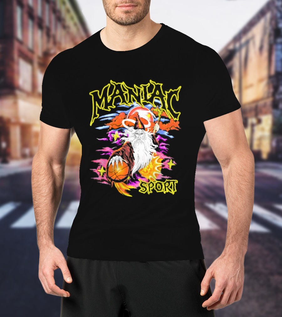 Maniac Sport Wizard Basketball Magic Santa Style Explosion T-Shirt